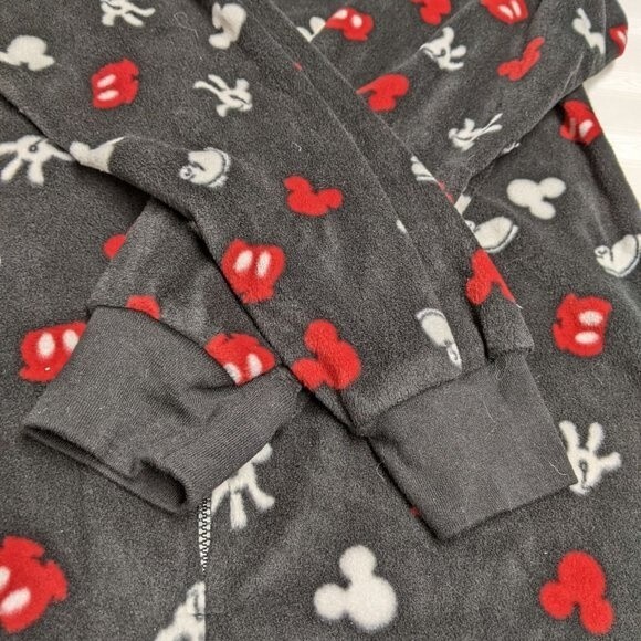 Disney Women Sleepwear Mickey Mouse Magic Fleece Footed One-Piece Black S - Picture 4 of 10